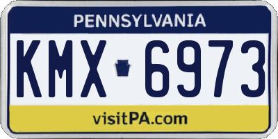 PA license plate KMX6973