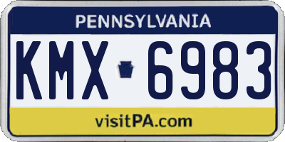 PA license plate KMX6983