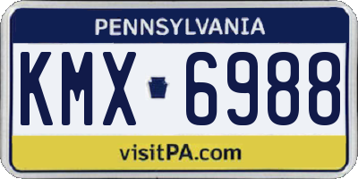 PA license plate KMX6988