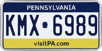PA license plate KMX6989