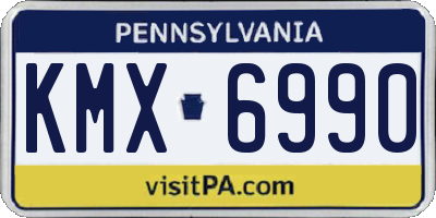 PA license plate KMX6990