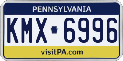 PA license plate KMX6996