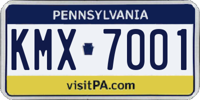 PA license plate KMX7001