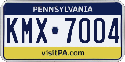 PA license plate KMX7004