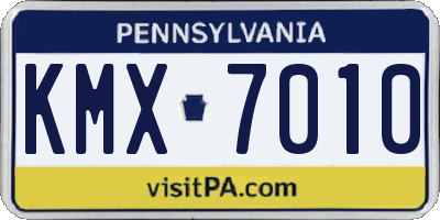 PA license plate KMX7010