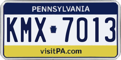 PA license plate KMX7013