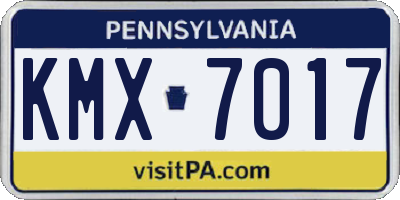 PA license plate KMX7017