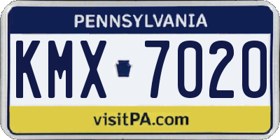 PA license plate KMX7020