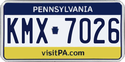 PA license plate KMX7026