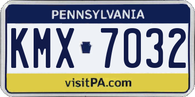 PA license plate KMX7032