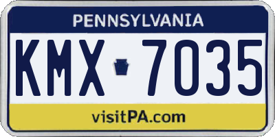 PA license plate KMX7035
