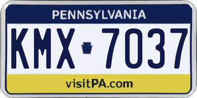 PA license plate KMX7037