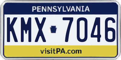 PA license plate KMX7046