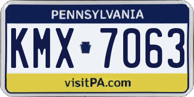 PA license plate KMX7063