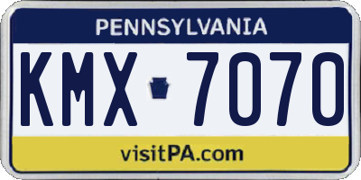 PA license plate KMX7070