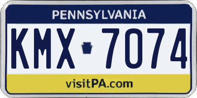 PA license plate KMX7074