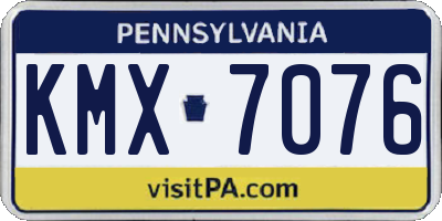 PA license plate KMX7076
