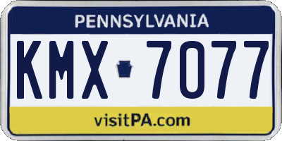 PA license plate KMX7077