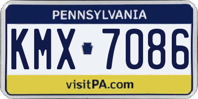 PA license plate KMX7086