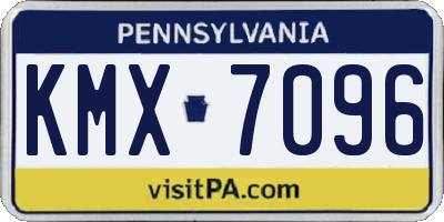 PA license plate KMX7096