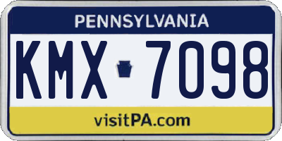 PA license plate KMX7098