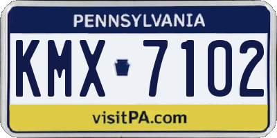 PA license plate KMX7102