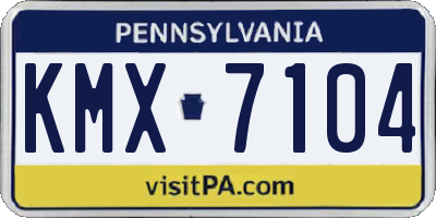 PA license plate KMX7104