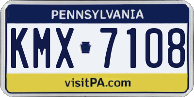 PA license plate KMX7108