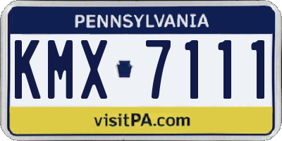 PA license plate KMX7111