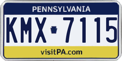PA license plate KMX7115