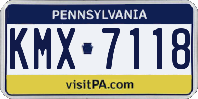 PA license plate KMX7118