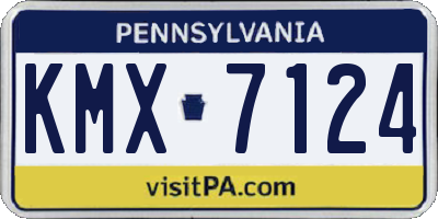 PA license plate KMX7124