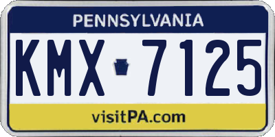 PA license plate KMX7125