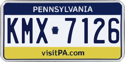 PA license plate KMX7126