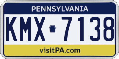 PA license plate KMX7138