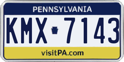 PA license plate KMX7143