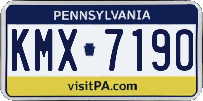 PA license plate KMX7190