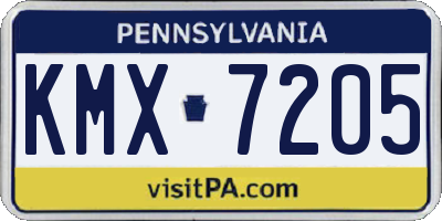 PA license plate KMX7205