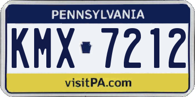 PA license plate KMX7212