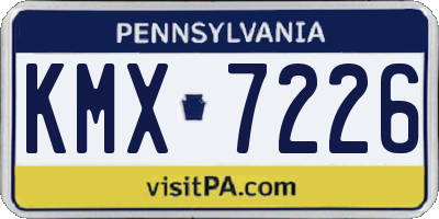 PA license plate KMX7226