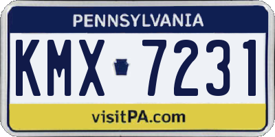 PA license plate KMX7231