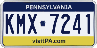 PA license plate KMX7241