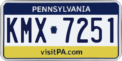 PA license plate KMX7251