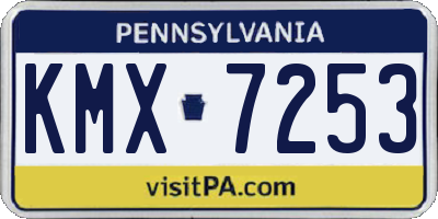 PA license plate KMX7253