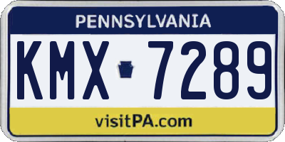 PA license plate KMX7289