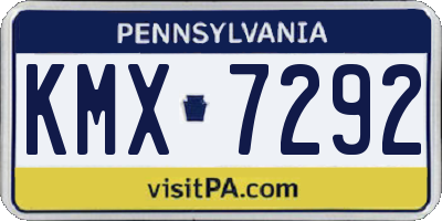 PA license plate KMX7292