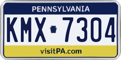 PA license plate KMX7304