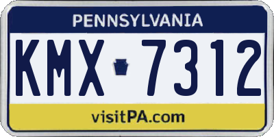 PA license plate KMX7312