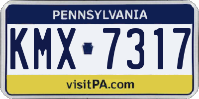 PA license plate KMX7317