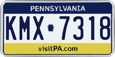 PA license plate KMX7318